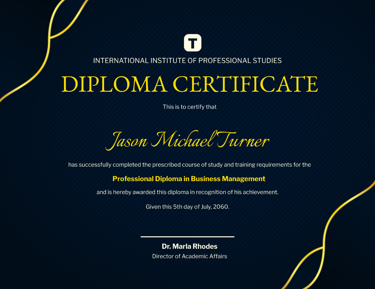 Custom Professional Diploma Certificate